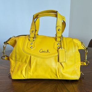 Yellow Leather Coach Purse